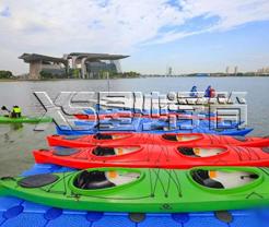 皮划艇比赛面铺塑木板浮筒案例